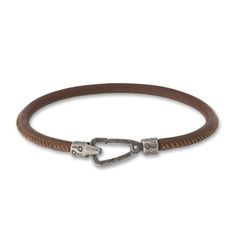 A powerful cord wrapped in distinctive brown leather comprises this suave men's bracelet from Marco Dal Maso. Fashioned in sterling silver, the 8-inch bracelet secures in place with a snap-lock clasp. Cord Wrap, Brown Leather Bracelet, Jared The Galleria Of Jewelry, Snap Lock, Men's Bracelet, Bracelet Sterling Silver, Sterling Silver Bracelets, Fashion Bracelets, Mens Bracelet