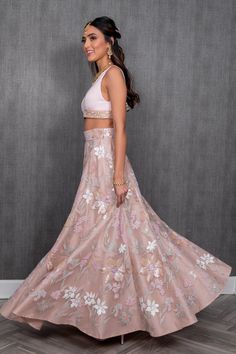 Pastel Floral Lehenga | Harleen Kaur – HarleenKaur Diwali Dresses, Lehenga Saree Design, Indian Outfits Lehenga, Floral Lehenga, Lehnga Dress, Asian Wedding Dress, Lehenga Skirt, Exotic Fashion, Stylish Sarees