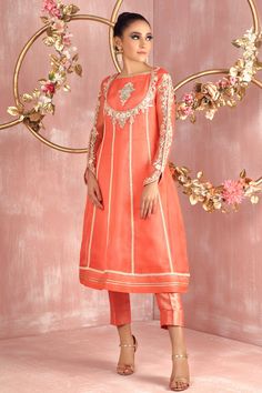 Vermillion | Pakistani Designer Outfit | Sarosh Salman Wedding Kurta With Zari Work And Straight Pants, Designer Salwar Kameez With Resham Embroidery, Festive Salwar Kameez With Zari Work And Straight Pants, Designer Salwar Kameez With Zari Work And Straight Pants, Festive Salwar Kameez With Zari Work, Eid Salwar Kameez With Zari Work And Straight Pants, Eid Zari Work Salwar Kameez With Straight Pants, Festive Zari Work Salwar Kameez With Straight Pants, Elegant Embroidered Salwar Kameez With Straight Pants