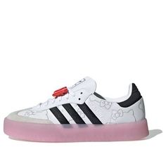 (WMNS) adidas x Hello Kitty Sambae 'White Black Clear Pink' IG4450 White Adidas High-top Platform Sneakers, Adidas Platform Sneakers For Streetwear, Adidas Platform Sneakers With White Sole And Round Toe, Adidas Platform Sneakers With Round Toe For Streetwear, Adidas White Platform Sneakers With Vulcanized Sole, White Adidas Platform Sneakers Lace-up, White Adidas Platform Sneakers For Streetwear, White Adidas Lace-up Platform Sneakers, Sporty Adidas Platform Sneakers With Round Toe