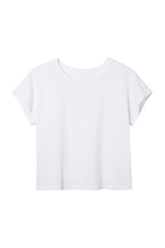 Our best-selling Margo tee is a classic short-sleeve crewneck that strikes the perfect balance between fitted and relaxed. As seen on Margot Robbie, our LESET Margo white tee is an all-year-round, everyday basic. Made in LA, Fabric made in USA. Essential Summer Crew Neck Top, Solid Color Boxy Crew Neck T-shirt, Boxy Crew Neck T-shirt, Solid Color Boxy T-shirt With Crew Neck, Summer Relaxed Fit T-shirt, Simple Boxy Fit T-shirt For Everyday, Summer Crew Neck Cropped T-shirt, Everyday Crew Neck Cropped T-shirt For Summer, Summer Everyday Crew Neck Cropped T-shirt