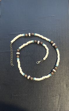 Hand-strung Heishi Beaded Necklaces For Beach, Hand-strung Heishi Beads Necklace For Beach, Adjustable 8mm Bead Necklaces For Beach, Surfer Jewelry, Surf Jewelry, Salt And Light, Surfer Bracelets, Surfer Necklace, Wood Bead Necklace