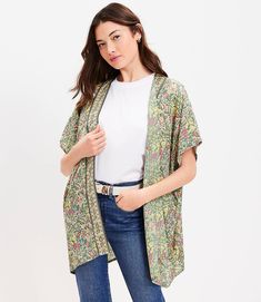 Garden Kimono Loft Store, Color Crush, Dolman Sleeve, Front Open, Effortless Style, Scarf Wrap, Fabric Care, Loft, Shop Now