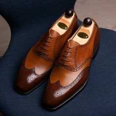 Spectator Oxford Mix of Light and Dark Cognac Calf Leather Wingtip Dress Shoes on Storenvy Wingtip Dress Shoes With Brogue Detailing For Business Meetings, Semi-formal Cognac Oxfords With Brogue Detailing, Wingtip Leather Shoes With Brogue Detailing For Business, Fitted Brown Oxfords For Derby, Cognac Leather Shoes With Brogue Detailing For Semi-formal Occasions, Fitted Brown Cap Toe Oxfords, Brown Snip Toe Dress Shoes For Semi-formal Occasions, Cognac Wingtip Oxfords For Business Casual, Timeless Brown Oxfords For Formal Occasions