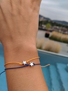 Custom Waterproof Cord Bracelet/Personalized Star or Moon | Etsy Wax Cord Bracelet Diy, Cottage Core Bracelet, Witchy Bracelet, Reading Den, Cord Bracelet Diy, Handmade String Bracelets, Bracelet Thread, Diy Bracelets With String, Wax Cord Bracelet