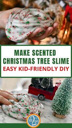 Make Scented Christmas Tree Slime for the Holidays | Easy Kid-Friendly DIY Diy Christmas Slime, Christmas Tree Essential Oil, Christmas Slime, Smells Like Christmas, Easy Slime Recipe, Hope Christmas, Keep Kids Busy, Diy Scent, Slime Time