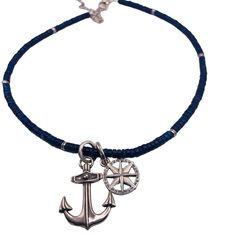 PRICES MAY VARY. Anchor And Soul Bead Necklace FinishSilver plated ClosureLobster claw Pendant Drop1" Length16" - 20" Adjustable Adjustable Blue Necklaces With Charms, Nickel-free Blue Metal Charm Necklaces, Adjustable Metal Pendant Beaded Necklaces, Adjustable Metal Necklaces With Dangling Charms, Blue Sterling Silver Charm Necklace Nickel Free, Adjustable Blue Charm Necklaces, Blue Sterling Silver Charm Necklace, Nickel Free, Handmade Blue Sterling Silver Charm Bracelet, Adjustable Blue Charm Necklace With Lobster Clasp