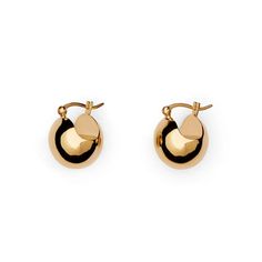 This ball-shaped earring is a timeless style that can be worn day and night, and will add to any outfit. Timeless Oval Earrings For Everyday, Timeless Teardrop Earrings With Polished Finish, Timeless Teardrop Pierced Earrings, Timeless Teardrop Polished Earrings, Timeless Oval Everyday Earrings, Timeless Small Hoop Earrings For Everyday Elegance, Timeless Oval Earrings With Shiny Finish, Timeless Small Hoop Earrings With Polished Finish, Elegant Small Hoop Clip-on Earrings