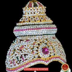 Design by Classical Dance Jewelry® ❥ Product Details: Designer white and pink stones decorated Goddess Varalakshmi ganesha kireetam crown for Face. ❥ Material is Brass alloys ❥ Color: Gold, white stone ❥ Beautiful Goddess Lakshmi face set used for varalakshmi Vratham ❥ Beautifully embossed mask used for pooja during Varalakshmi Vratham ❥ Beautifully decorated mask used for pooja during Varalakshmi Vratham ❥ Completely Decorated with High Quality Stones and pearls 🎈We will send item that are in Bollywood Style Traditional Wear With Tilla For Party, Multicolor Tilla Tikka For Celebration, Heavy Wedding Choli For Festivals, Festive White Tikka For Parties, White Festive Party Tikka, Bollywood Festival Sets With Stone Work, White Tikka For Party And Festive Occasions, Party Lehenga With Tilla For Festivals, Party Lehenga For Diwali