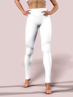 Squat Proof Elastane Leggings For Pilates, Sporty Compression High-waisted Leggings, Sporty Compression High-cut Leggings, Sporty High-cut Workout Leggings, Compressive Squat Proof Sportswear Leggings, Compression Squat Proof Tights For Pilates, Functional Stretch White Yoga Pants, White Compression Yoga Pants For Running, Sporty High-cut Leg Yoga Tights