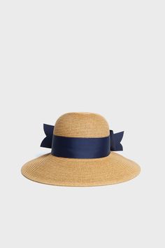 Exclusive Navy Packable Wide Bow Sunhat | Toucan Hats Hats For Short Hair, Navy Ribbon, Florida Fashion, Classic Feminine, Fun Clothes, Beach Accessories, Dress Hats, Short Hairstyles For Women, Hat Making