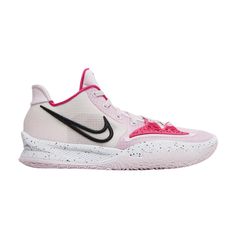 the nike zoom basketball shoe in white and pink