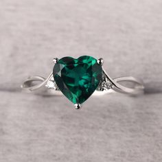 ◆ The ring is handcrafted from sterling silver and decorated with a dazzling 8*8 mm emerald and CZs. It is suitable for engagement/anniversary/daily occasion. ◆ Production Description: Main stone Type: Lab Emerald Main Stone Shape: Heart Cut Main Stone Size: 8*8 mm(1.59ct) Side stone: CZ Metal: 925 Sterling silver - Other options available in the drop down menu ◆ Customization: √Free for Add Engraving √Other Metal Type Available √Other Gemstones & Shapes Available √Personalization Requests Avail Diamond Ring With Accent Stones For Proposal, Fine Jewelry Green Heart Ring For May Birthstone, Green Heart Ring For May Birthstone, Fine Jewelry Style, Green Heart Ring For May Birthstone, Fine Jewelry Green Heart Shaped Ring, Green Diamond Heart Cut Ring, Emerald Heart-shaped Anniversary Rings, Emerald Heart Shaped Anniversary Rings, Green Heart-shaped Fine Jewelry Ring