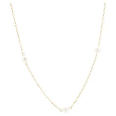 Designer: custom Material: 18K yellow gold Weight: 9.50 grams Dimensions: necklace measures 38.5-inches Station Necklace, Multi Strand Necklace, Gold Pearl, Multi Strand, Jewelry Necklaces, Yellow Gold, Yellow, For Sale, Gold