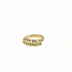 "Adjustable stamped wrap ring in silver or gold - \"With all your Heart, Might, Mind, and Strength\" Sister Missionaries all over the world will love wearing this ring. Adjustable to fit most any size finger. Ring comes in silver or 18K gold plating with protective coating. Ring is nickel and lead free. Tarnish resistant. Ring comes carded as shown in photo and in a clear gift envelope sleeve and then placed in a gift envelope. We do our best to ship orders out within one business day. Thank you Inspirational Adjustable Ring, Inspirational Adjustable Hand Stamped Rings, Hand Stamped Promise Rings With Meaningful Style, Adjustable Inspirational Rings For Everyday, Nickel-free Meaningful Promise Ring, Promise Rings With Hand Stamped Meaningful Style, Meaningful Hand Stamped Promise Ring, Meaningful Personalized Adjustable Stackable Rings, Meaningful Hand Stamped Stackable Rings For Anniversary