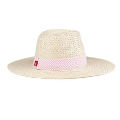 Elevate your sunny-day ensemble with the Levi's Women's Herringbone Band Wide Brim Straw Hat in a chic pink hue. This stylish accessory is designed to blend functionality with fashion, offering ample sun protection and a touch of elegance.

- Material: Lightweight straw
- Color: Pink
- Gender: Female
- Age Group: Adult
- Features: Wide brim for sun protection, herringbone band detail

Perfect for pairing with a breezy sundress or as a chic complement to your beach attire, this hat not only shiel Trendy Pink Sun Hat For Beach Season, Casual Pink Hats For Day Out, Summer Hat With Uv Protection In Pink, Pink Vacation Hats With Curved Brim, Pink Vacation Hat With Curved Brim, Summer Pink Hats With Uv Protection, Pink Summer Hat For Beach Season, Summer Pink Hat With Uv Protection, Pink Summer Hats With Uv Protection