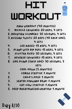 a poster with instructions on how to work out