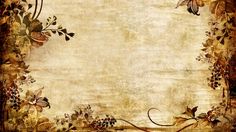 an old paper with flowers and vines on the edges is shown in this image, it appears to have been used as a background