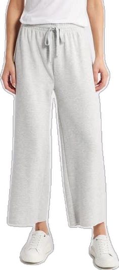 Spring Athleisure Wide Leg Pants, Athleisure Wide-leg Sweatpants For Spring, Spring Athleisure Wide-leg Sweatpants, Casual Wide Leg Pants For Fall, Relaxed Spring Sweatpants, Relaxed Sweatpants For Spring, Relaxed Solid Sweatpants For Spring, Casual Wide Leg Pants With Straight Hem For Fall, Casual Wide Leg Pants For Fall With Straight Hem