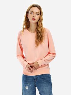 Loose Fit Sweatshirt - Pink - 3Y10479412 - Original Design-Women's Clothing  #OriginalDesignWomensClothing #Original #DesignWomen's #Clothing Women Hoodies, Loose Pullover, Workout Sweatshirt, Style Women, Pink Sweatshirt, Online Clothing Stores, Pop Fashion, Ladies Day, Designer Outfits Woman