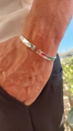 Adjustable Cuff Jewelry, Bangle For Men, Cuff Bracelet Silver, Open Cuff Bracelet, Jewellery Marketing, Greek Jewelry, Bracelet Men, Semi Precious Beads, Minimalist Bracelet