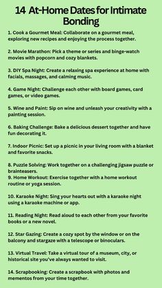 Stay in and grow closer with these cozy new couple date ideas. Ideal for building intimacy in the comfort of your own space. #NewCoupleDateIdeas #AtHomeDates #CoupleTime Diy Couple Activities, Date Ideas To Reconnect, Classy Date Ideas, Bonding Date Ideas, Online Date Night Ideas, Inside Date Ideas Couple, Romance Idea Things To Do, Quality Time Ideas Relationships, Inexpensive Date Ideas Couples