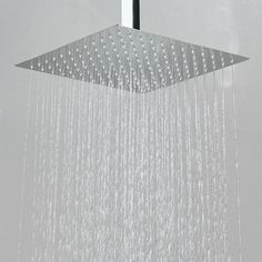 a shower head with water running down it