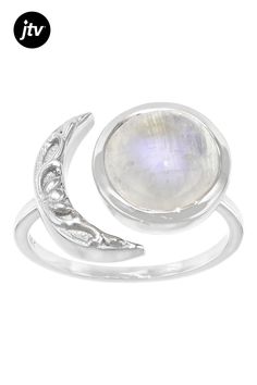 10mm Round Cabocohon Rainbow Moonstone Rhodium Over Sterling Silver Solitaire Moon Ring. Measures Approximately 0.47"L X 0.52"W. Crescent Moonstone Promise Ring, Silver Moonstone Ring With Moon Phase, Nickel-free Celestial Moon Ring, Silver Moonstone Crystal Ring In Moon Shape, Moon-shaped Moonstone Jewelry In White Gold, Adjustable Moon Shaped Gemstone Jewelry, White Gold Moon-shaped Moonstone Jewelry, Adjustable Moon-shaped Gemstone Jewelry, Adjustable Round Moonstone Jewelry