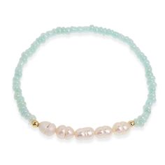 PRICES MAY VARY. Delicate seeds beaded freshwater pearl bracelet, handmade dainty string of turquoise beads with five irregularly shaped freshwater pearls, simple style friendship stretch, suitable to show your charm in this summer. Stretch and elastic design, approximately 7 inches in circumference, more comfortable to wear, tiny minimalist beads string, perfect for stacking, a stunning accessory to elevate your style. Bohemia beaded stone bracelet, vitality and cute, versatile style, suitable Adjustable Beads With Pearl Charm, Pearl Beaded Bracelets For Beach With Tiny Beads, Beach Pearl Beaded Bracelets With Tiny Beads, Adjustable Pearl Beaded Bracelets For Summer, Beach Pearl Bracelet With Round Beads And Charm, Summer Beaded Pearl Bracelet With Round Beads, Turquoise Beaded Pearl Bracelet Gift, Hand-strung Bohemian Pearl Beaded Bracelets, Turquoise Pearl Bracelets With Round Beads