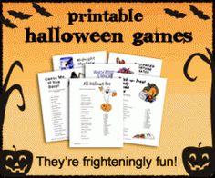 there are four printable halloween games for kids