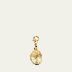 Engraved chain locket charm by Ben-Amun. 24-karat gold electroplating. Approx. 1.50"L x 0.75"W. Lobster claps. Made in USA. Gold Medallion Locket Necklace With Lobster Clasp, Gold-plated Pendant Locket Necklace, Gold-tone Gold Plated Pendant Locket Necklace, Gold-tone Pendant Locket Necklace, Gold-plated Gold Locket Necklace Pendant, Gold Metal Pendant Locket Necklace, Gold Plated Pendant Locket Necklace, Gold Plated Gold Locket Pendant Necklace, Gold Round Pendant Locket Necklace With Charms