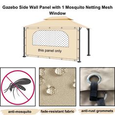 an insect house with mosquito netting attached to it and instructions for how to use the window