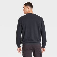 Take cool-weather days on in laidback style with this French Terry Crewneck Pullover Sweatshirt from Goodfellow & Co™. Made from 100% cotton French terry fabric and tailored in a relaxed fit, this crewneck sweatshirt offers all-day cozy comfort, and it's designed with ribbed hem and cuffs for a snug fit and neat finish. Designed in a solid hue, you can pair it with different shorts or pants for versatile cool-weather outfit options. Goodfellow & Co™: Feel good in what you wear, anywhere. Casual Cotton Sweats With Ribbed Cuffs, Casual Cotton Sweatshirt For Outdoor, Casual Outdoor Sweatshirt For Fall, Casual French Terry Sweats For Winter, Outdoor Long Sleeve Cotton Sweatshirt, Casual Outdoor Fleece Sweatshirt, Casual French Terry Sweater, Casual Fleece Sweatshirt For Outdoor, Casual French Terry Sweater, Soft-washed