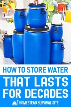 Emergency water usually needs to be rotated. But if you store water properly, it can last for decades without rotation. Live Off Grid, Canning Water, Living Off Grid, Survival Prepping Diy, Water Survival