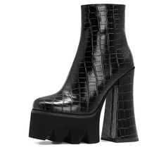 Radd Women's Black Platform Ankle Boots | Ultrasellershoes.com – Ultra Seller Shoes Boots For Winter, Extreme High Heels, Basic Boots, Winter Ankle Boots, Square Toe Heels, Zipper Boots, Platform Ankle Boots, Black Platform, Winter Boots Women