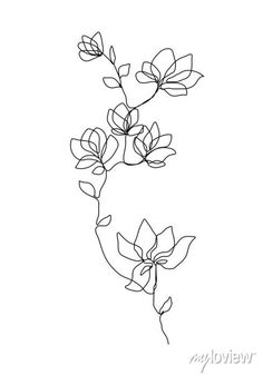 a line drawing of flowers on a white background with the word love written in it