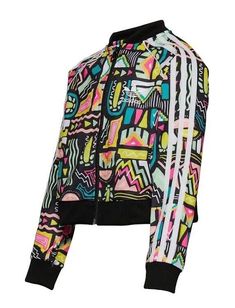 Adidas Originals Retro Print Cropped Track Jacket - Kids - Track Jackets SIZE KIDS JUNIORS LARGE MSRP 50.00 ARMPIT TO ARMPIT 18 inches SHOULDER TO HEM 19 inches Exploring the bold style of '90s hip-hop culture, this jacket pulses with bright colours and abstract patterns. A throwback-inspired interpretation of surf, sun and waves nods to the California coast scene. Crafted in sleek tricot, it has a slightly cropped cut. Contrast 3-Stripes pop from the sleeves. Fun Multicolor Winter Outerwear, Fun Multicolor Hooded Outerwear, Trendy Multicolor Patchwork Outerwear, Funky Multicolor Winter Outerwear, Trendy Long Sleeve Patchwork Track Jacket, Multicolor Cotton Color Block Outerwear, Multicolor Casual Spring Outerwear, Casual Multicolor Outerwear For Spring, Trendy Multicolor Spring Outerwear