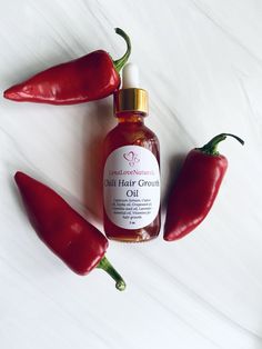 "Lena's Chili hair growth tonic is formulated with Cold pressed ingredients. Capsicum annum, vitamins, Castor oil, Jojoba oil, Grapeseed oil, Camellia seed oil, Lavender essential oil. Capsicum Annuum is naturally a very potent stimulant that works great for increasing the activity of blood flow. Nourish from within and stimulate hair follicles. Great for balding, alopecia, thinning hair, postpartum hair loss. Helps to encourage healthy hair growth through its stimulation of all organic herbs an Pepper Hair, Postpartum Hair, Hair Growth Tonic, Extreme Hair Growth, Capsicum Annuum, Hair Oils, Stimulate Hair Follicles, Vitamins For Hair Growth, Hair Growth Supplement