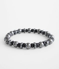 BKE Hematite Beaded Bracelet - Black/Grey/Silver , Men's Black Stretch bracelet One size fits most. Apparel & Accessories Adjustable Hematite Bracelets, Beaded Bracelet For Men, Men Bracelet, Beads Bracelet Design, Bracelet Ideas, Mens Beaded Bracelets, Hematite Beads, Bracelet For Men, Bracelet Black