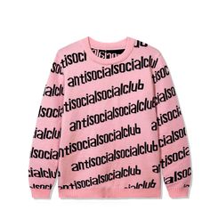 Anti Social Social Club In The Loop ‘Pink/Black’ Knit Crewneck Sweater Men’s Size Large Color: Pink/Black Logo Size: Large Chest: 22in Length: 27in Sleeve: 27in New With In Plastic ** Brand Didn’t Attach A Tag ** C182 Winter Pink Sweatshirt With Logo Print, Pink Long Sleeve Sweatshirt With Logo Print, Pink Long Sleeve Sweatshirt With Logo, Pink Sweater For Streetwear In Fall, Pink Sweater For Fall Streetwear, Pink Logo Print Sweatshirt For Streetwear, Pink Letter Print Sweater For Winter, Pink Sweater For Winter Streetwear, Pink Winter Sweater For Streetwear