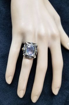 Gorgeous antique art deco filigree 18k yellow gold ring gray sapphire in cushion  shape circ 1900's center natural gray sapphire weight 10.35ct.  Size 13.5x9.5mm  very nice quality sapphire,Very nice medium gray color ,clean , very lively.the setting is gorgeously and tremendously old ring in excellent condition. Side set natural rose cut diamonds weight 0.45ct SI-HRing face  measured 20mm long 10mm widering size 6.5Resizable Retail value $9,500 net.Appraisal available Silver Rectangular Sapphire Ring, Antique Oval Sapphire Ring With Single Cut Diamonds, Antique Cushion Cut Single Diamond Rings, Antique Cushion Cut Ring With Single Cut Diamonds, Collectible Yellow Gold Jewelry With Rose Cut Diamonds, Antique Cushion Cut Rings With Single Cut Diamonds, Silver Sapphire Ring With Single Cut Diamonds, Oval Shape, Luxury Jewelry With Rose Cut Cushion Diamonds, Oval Sapphire Ring With Single Cut Diamonds In Silver