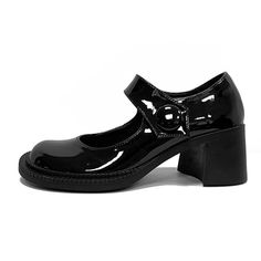 TAVIMART - Mary Jane Shoes Women's Single Shoes Retro Round Toe JK Japanese Leather Shoes Thick Heels Lolita Women's High Heels Patent Leather Platform Mary Janes With Pointed Toe, Pointed Toe Platform Mary Janes In Patent Leather, Black Platform Pointed Toe Mary Janes, Black Platform Mary Janes With Pointed Toe, Black Platform Closed Toe Mary Janes, Black Mary Janes With Sculpted Heel For Formal Occasions, Platform Patent Leather Mary Janes With Closed Toe, Platform Mary Jane Heels In Patent Leather, Black Ankle-high Platform Mary Janes