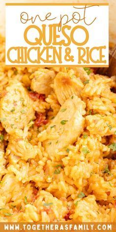 one pot chicken and rice recipe in a pan