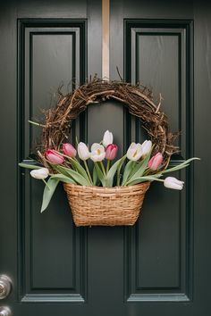 Handmade Tulip Basket Wreath Tulip Basket