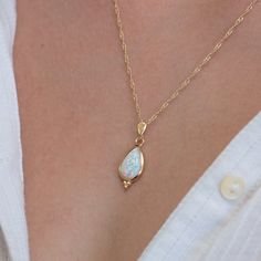 Opal And Gold Necklace, Labradorite Pendant Necklace, Gold And Opal Jewelry, White Opal Necklace, Vintage Opal Necklace, Opal Gold Necklace, Gold Teardrop Pendant Necklace With Birthstone, Gold Drop Necklace With Birthstone Teardrop Pendant, Gold Birthstone Drop Necklace