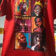 Red Rap Lives Matter T-Shirt. Brand New Without Tags Red Hip Hop T-shirt With Graphic Design, Red Casual T-shirt With Graphic Design, Red Graphic Print T-shirt, Red Graphic Design Crew Neck T-shirt, Red Graphic Crew Neck T-shirt, Red Crew Neck T-shirt With Graphic Design, Red Pre-shrunk Graphic Tee, Red Crew Neck Top With Graphic Design, Red Hip Hop Top For Summer