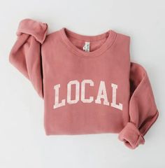 LOCAL Graphic Unisex Fleece Pullover Relaxed Fit COLOR: Mauve Soft unisex pullover Crewneck sweatshirt lends itself to daily wear and year-round layering. Featuring ribbed cuffs and waistband, a crew neck, and fashion-forward fleece fabrication. For measurements Refer Size Chart. Softball Sweatshirt, Sweatshirt Ideas, Team Sweatshirts, Sweatshirt Graphic, Comfy Sweatshirt, Hijabi Fashion, It's Cold, Crew Sweatshirts, No Color