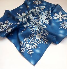 Silk scarf hand painted , Christmas gift silk scarf handpainted , bandana, blue scarf, winter gift, for women , scarf square snowflake Take a look at our wonderful batik scarves; once you do, you wont refuse one. They are made of natural silk, one of the most exquisite and elegant fabrics Elegant Silk Scarf As Winter Gift, Handmade Blue Scarves As Gifts, Elegant Hand Dyed Scarf As Gift, Elegant Hand Painted Scarves As Gift, Artistic Hand Painted Scarves For Gifts, Silk Hand Painted Scarves As Gifts, Handmade Winter Scarves As Gift, Elegant Hand Painted Scarf As Gift, Traditional Blue Scarf As Gift