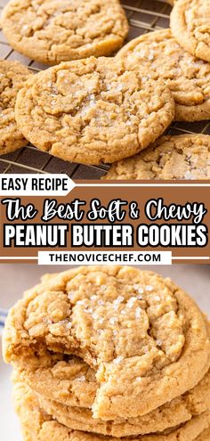 the best soft & chewy peanut butter cookies are made with only 3 ingredients and ready to be eaten