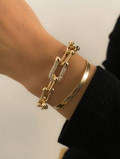 Urban Solid Color Geometric Alloy Bracelet Accessories Winter Typ, Bracelet Accessories, Classy Jewelry, Jewelry Lookbook, Fancy Jewelry, Jewelry Photography, Silver Accessories, Gold Accessories, Jewelry For Her